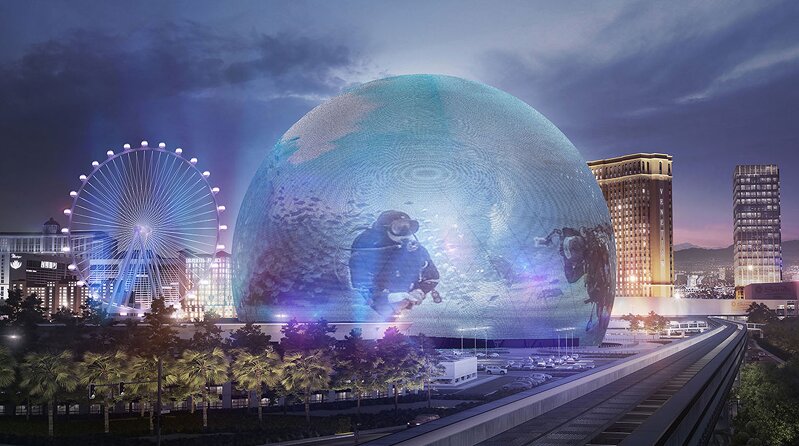An exterior rendering of MSG Sphere at The Venetian. The state-of-the-art venue, which will be 366-feet tall and 516-feet wide. (The Madison Square Garden Company)
